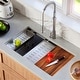 preview thumbnail 2 of 6, Karran 32" Undermount Double Bowl 60/40 Stainless Steel Workstation Sink