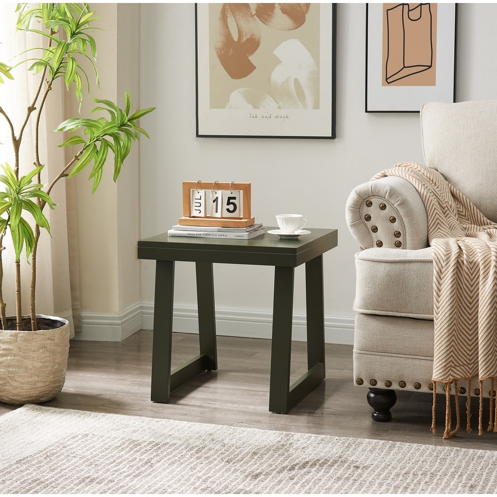 Charlie Modern Wood End Table with Open Storage Shelf - 18"L x 18"W x 18"H