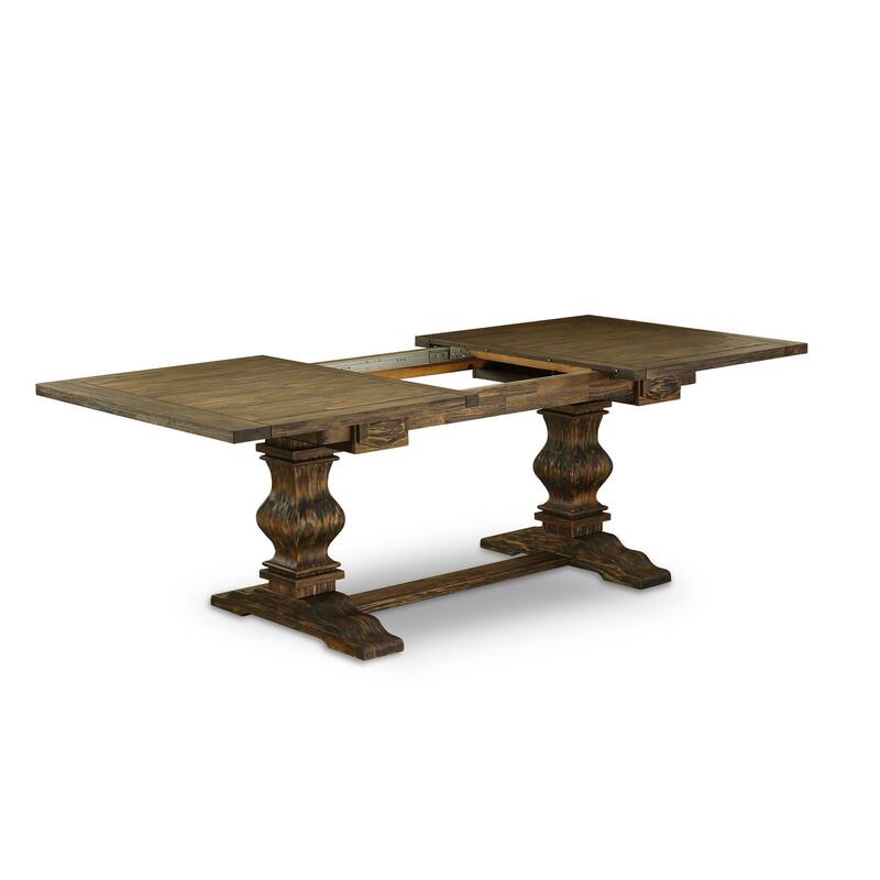 East West Furniture 11 Piece Dining Table Set- a Dinner Table and 10 Dark Gotham Linen Fabric Parson Chairs(Finish Options)