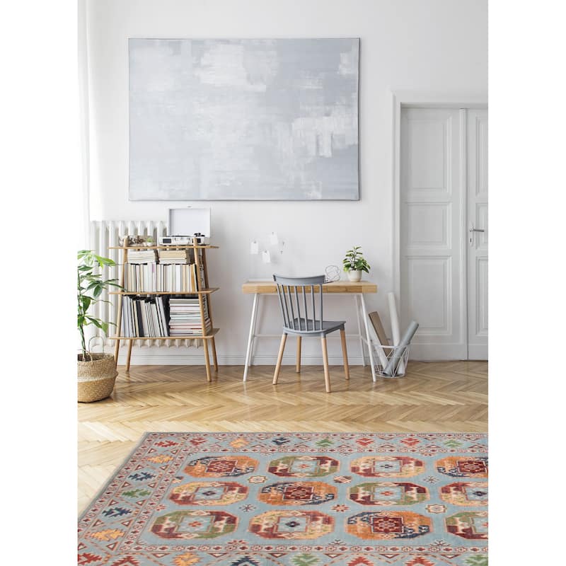 ECARPETGALLERY Hand-knotted Uzbek Ghazni Blue Wool Rug - 3'10 x 6'1