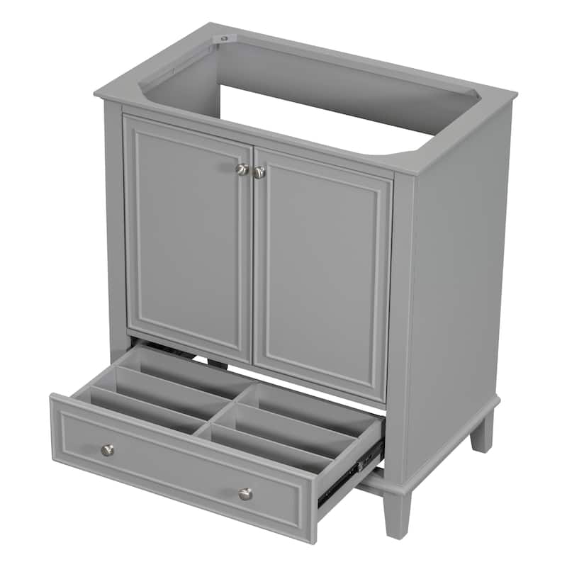 30" Bathroom Vanity without Sink,with Doors and Drawer - Grey