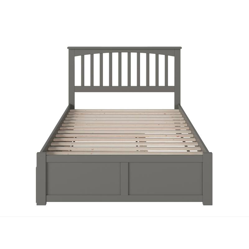 Mission Platform Bed with Footboard and Twin XL Trundle