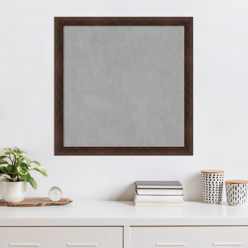 Amanti Art Warm Walnut Narrow Framed Magnetic Board
