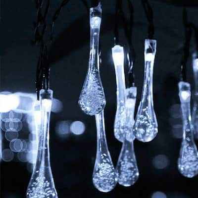 Solar Light String 21.4 Feet 30 LED Water Drops Solar