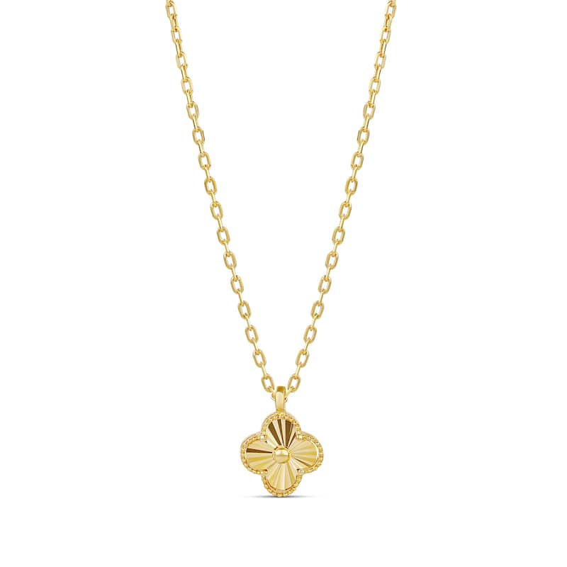SHYMI Mini Fluted Clover Necklace - Gold