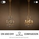 preview thumbnail 9 of 16, 4/6-Lights Vintage Small Candlestick Crystal Chandelier in Antique Gold