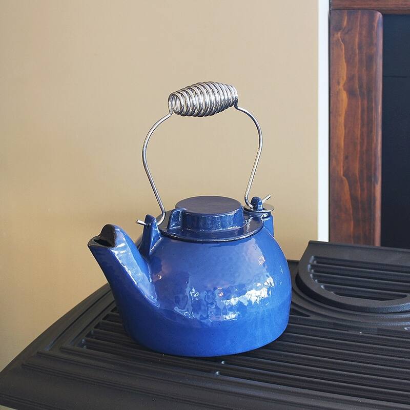 Minuteman International Enameled Humidifying Kettle, 9.25 Inch Tall, Blue