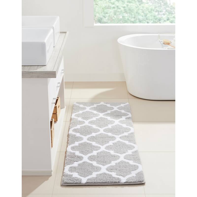 Better Trends Marrakesh Reversible 100% Polyester Tufted Bathroom Rugs – Ultra Soft, Water Absorbent, Machine Washable Bath Mats