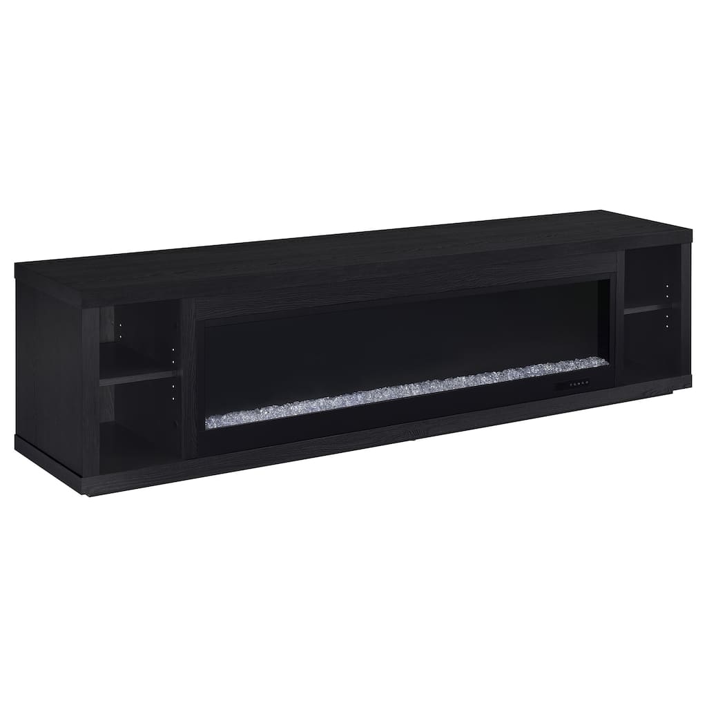 Deiter 79-Inch TV Stand Fireplace Media Console Black