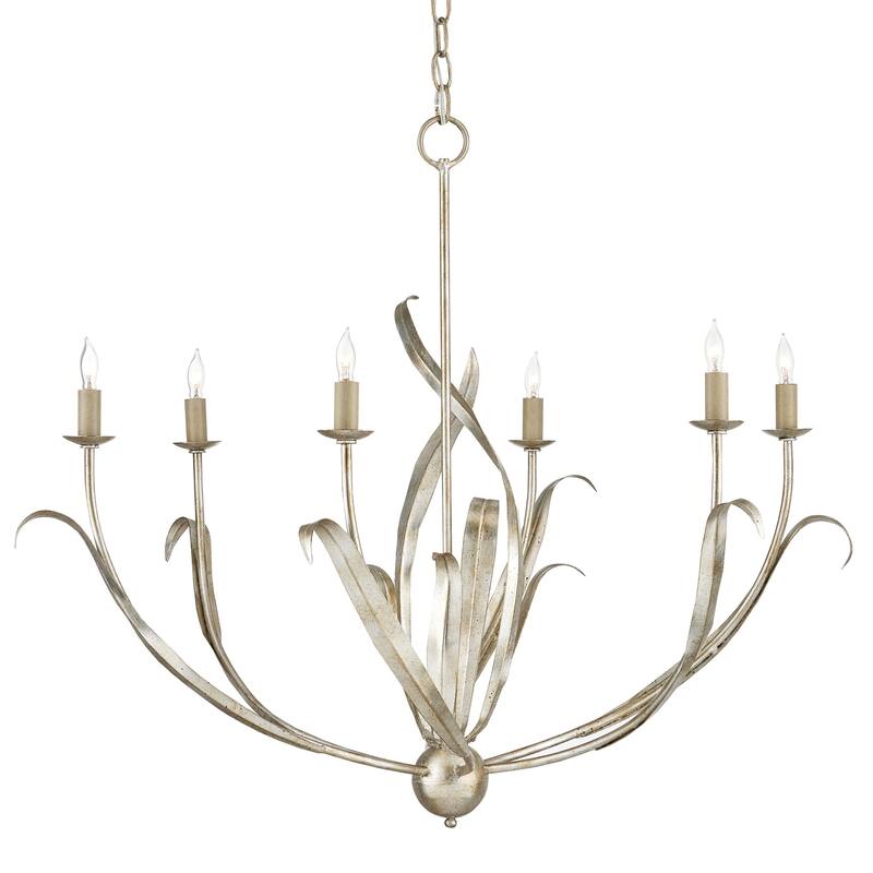 Currey & Company Menefee Silver Chandelier - 28"h x 32"dia - 28"h x 32"dia - Silver Granello