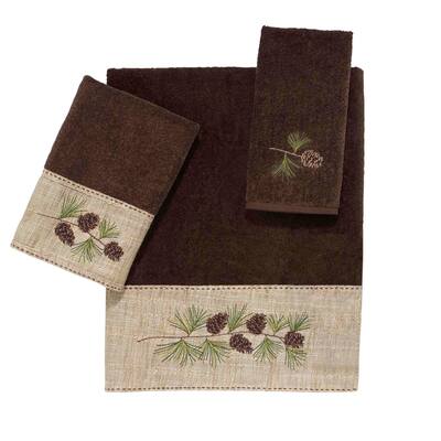 Avanti Linens Pine Branch 3-Piece Towel Set - Towel 3pc Set - B/H/FT