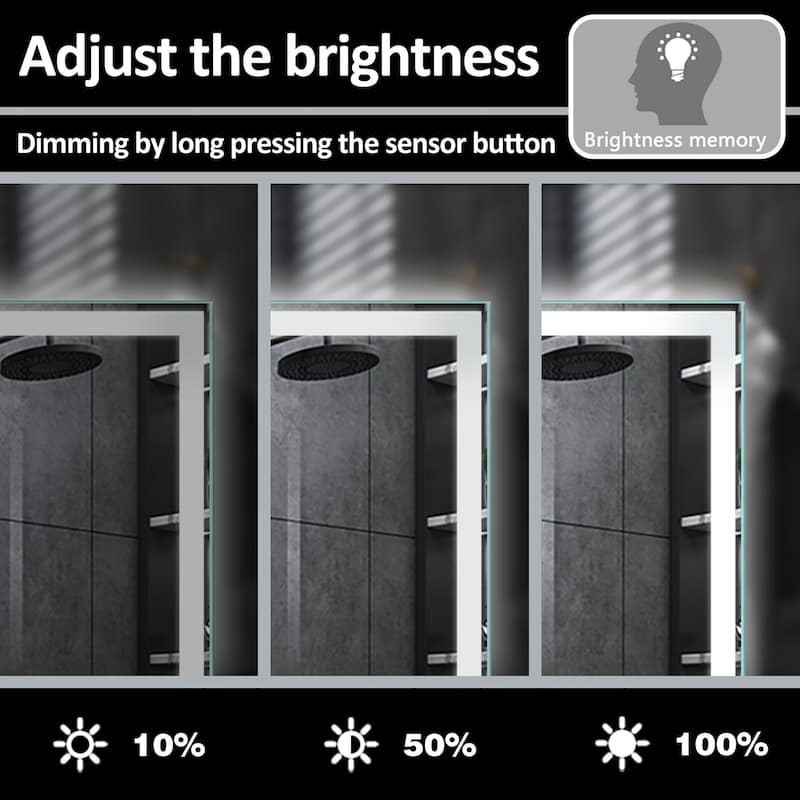 Clihome 48 X 36 Inch LED Lighted Bathroom Wall Mounted Mirror - 48"X36"
