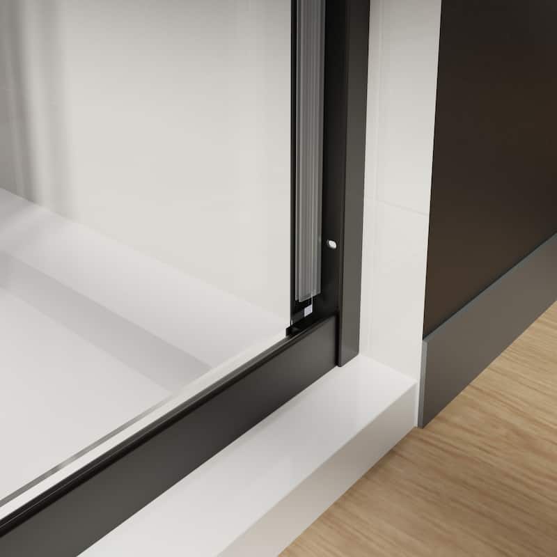 60''x72'' Double Sliding Semi-Frameless Shower Door with 6mm Tempered Glass