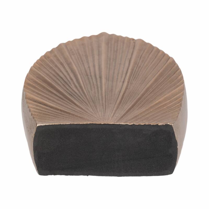 Decorative Metal Flower Vase With Grooved Detailing - Stylish Chic Home Accent Decor