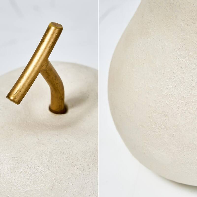 Cream White Fruit Table Top Apple And Pear, Set of 2