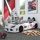 preview thumbnail 8 of 14, La Vetta Modern Twin Platform Car Bed with LED Lights and Handheld Remote by Furniture of America