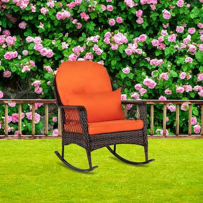 Outdoor Hand-Woven Resin Wicker Rocking Chair