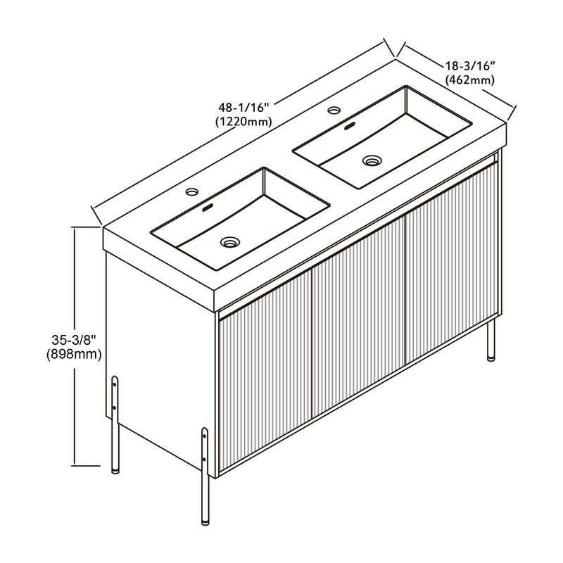 Ripple 48" Bathroom Vanity Kit (Assembly Required)