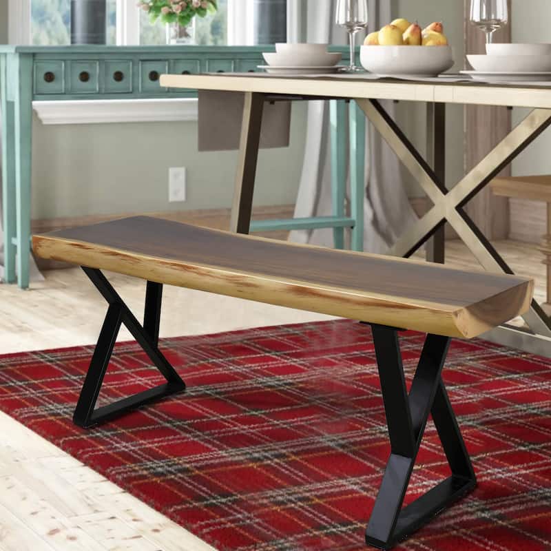 Natural Wood Rectangle Bench