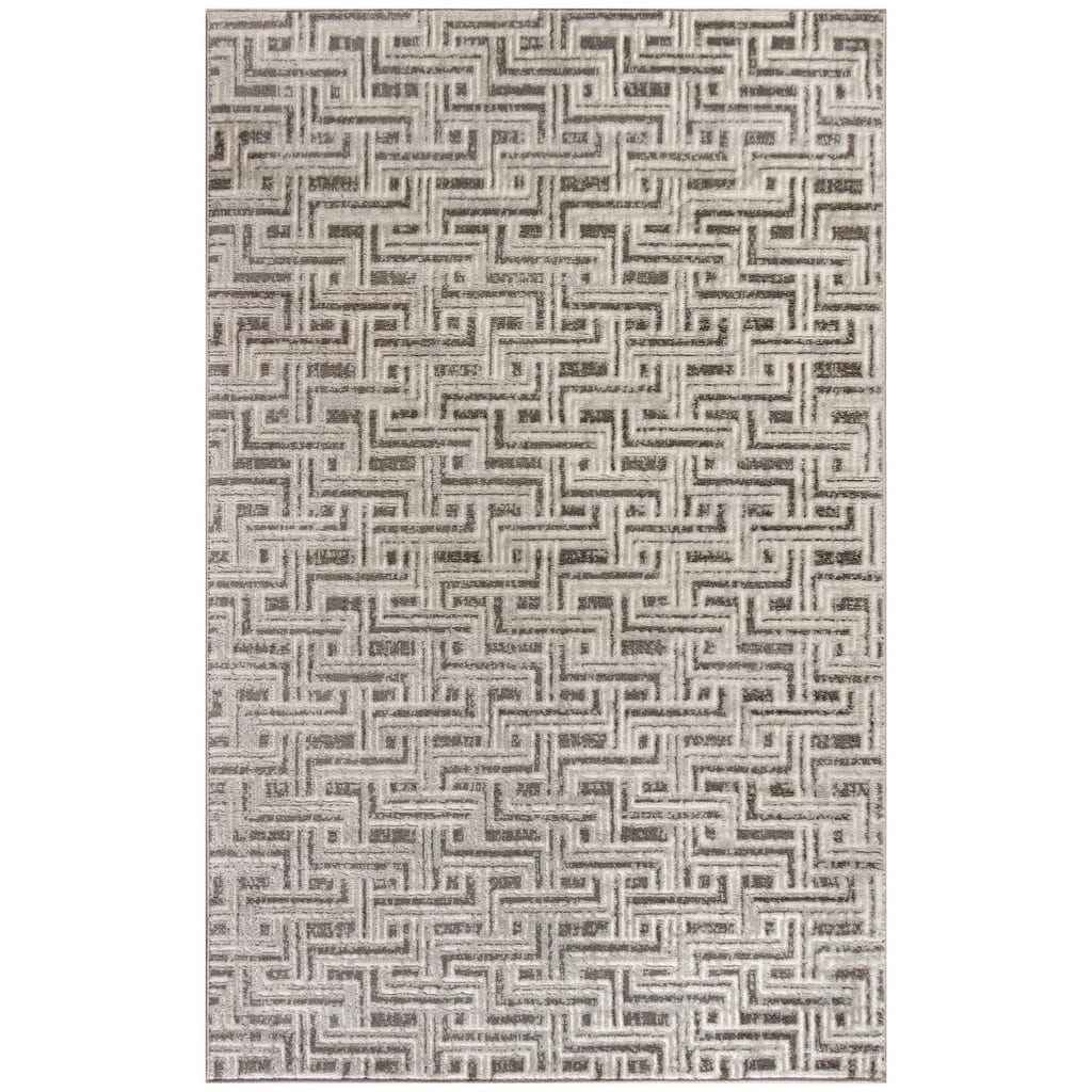 Fijob Distressed Geometric Area Rug By HomeRoots - 4' x 6'