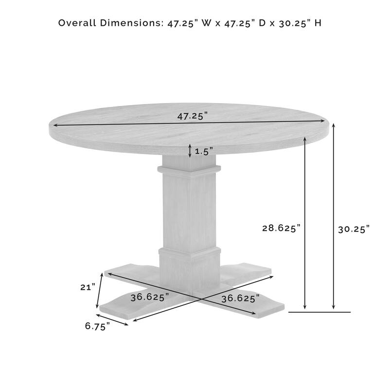 Crosley Joanna Round Dining Table - 47.25 "W x 47.25 "D x 30.25 "H