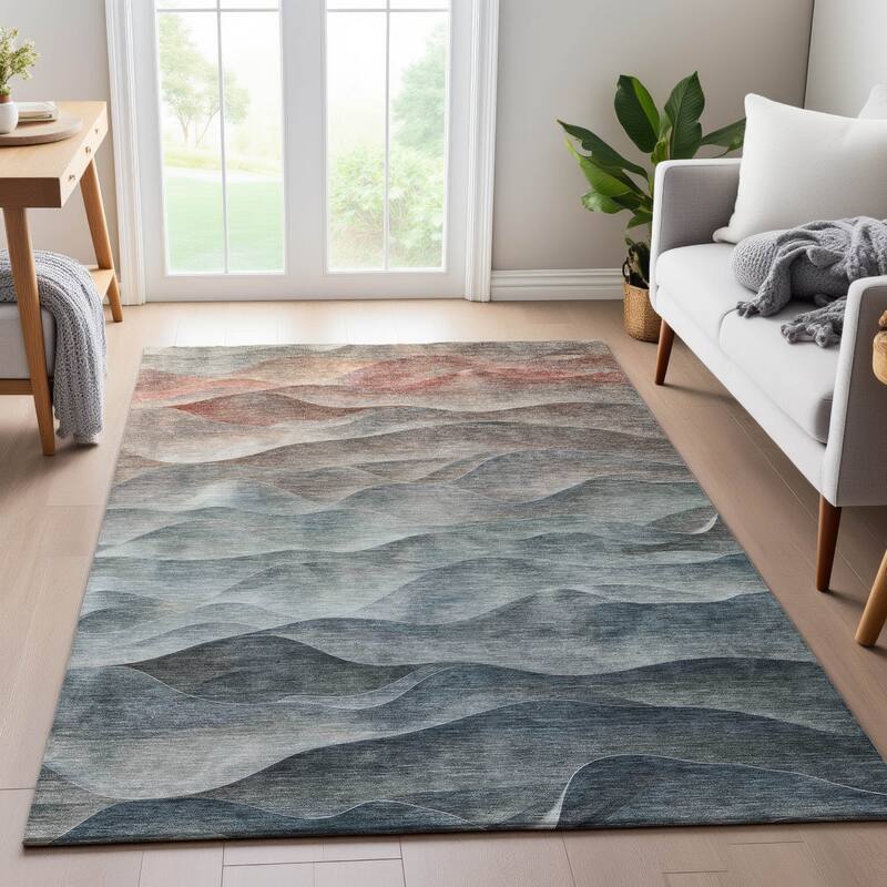 Premium Washable Super Soft Modern Waves Mayfield Rug