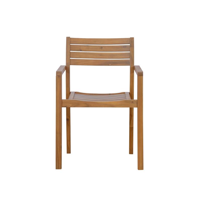 5-Piece Outdoor Dining Set with Acacia Wood Chairs and Round Table for Patios and Gardens