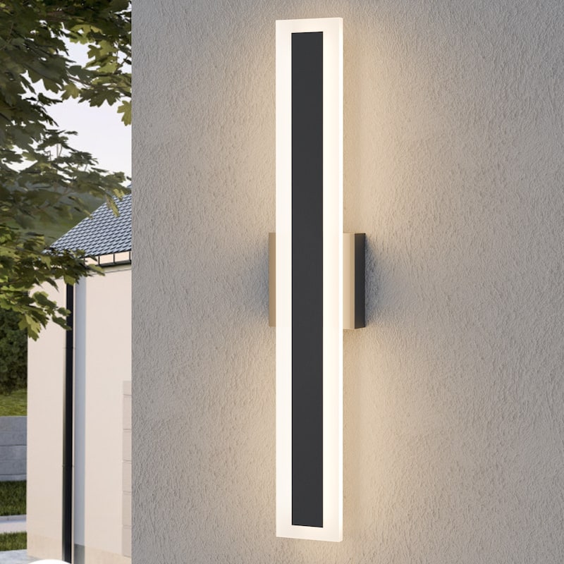 Outdoor Linear Integrated LED Wall Sconce Light Fixture with Bracket - 23.6"-19W