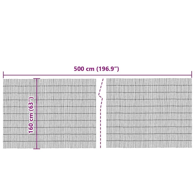 vidaXL Garden Reed Fence 118.1/157.5/196.9/236.2 x 55.1 in