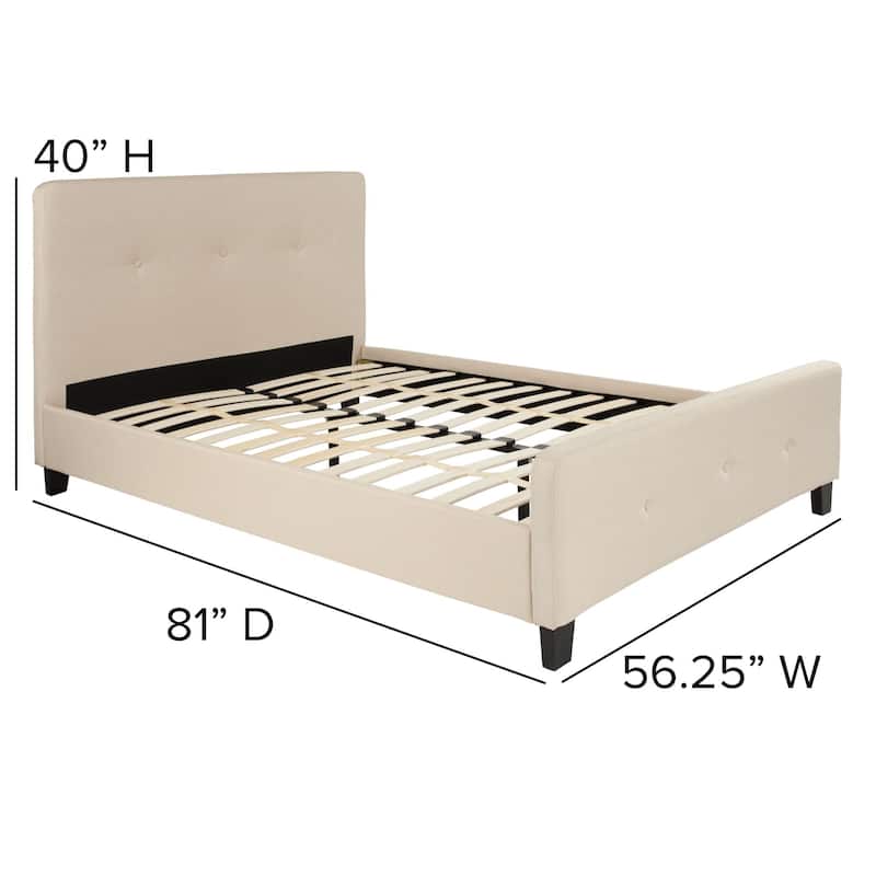 Tufted Platform Bed with 10 Inch Pocket Spring Mattress