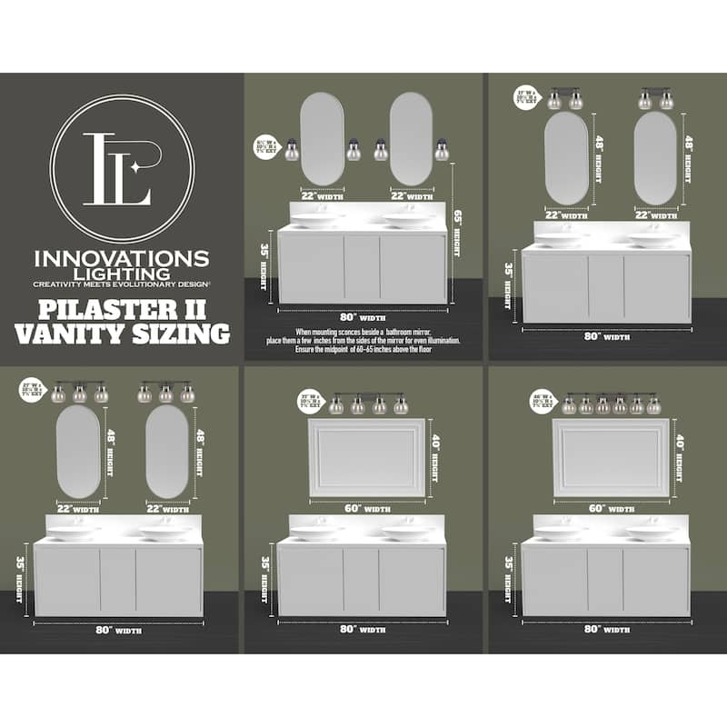 Innovations Lighting 423-3W-10-27 Pilaster II Cone Vanity Pilaster II