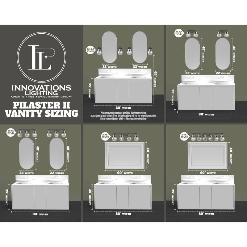 Innovations Lighting 423-6W-10-46 Pilaster II Sphere Vanity Pilaster