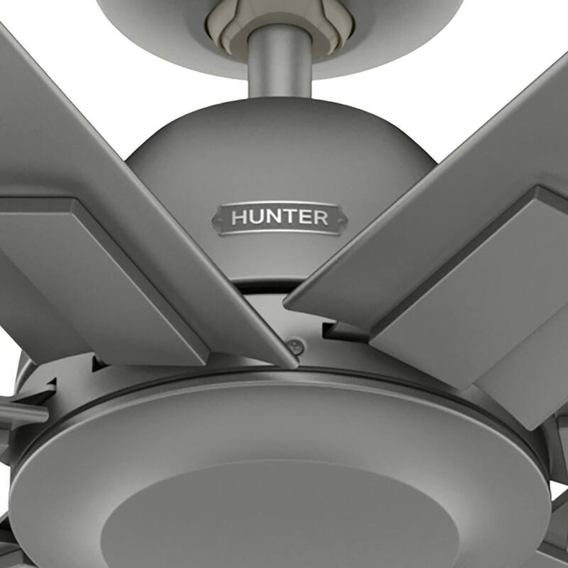 Hunter 60" Downtown Windmill Outdoor Ceiling Fan w/ Wall Control, Damp-Rated - Indoor-Outdoor, Industrial, Modern - ENERGY STAR!