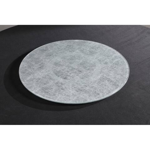 Somette Clear 24" Glass Lazy Susan with Silkscreen Design - 24" Round