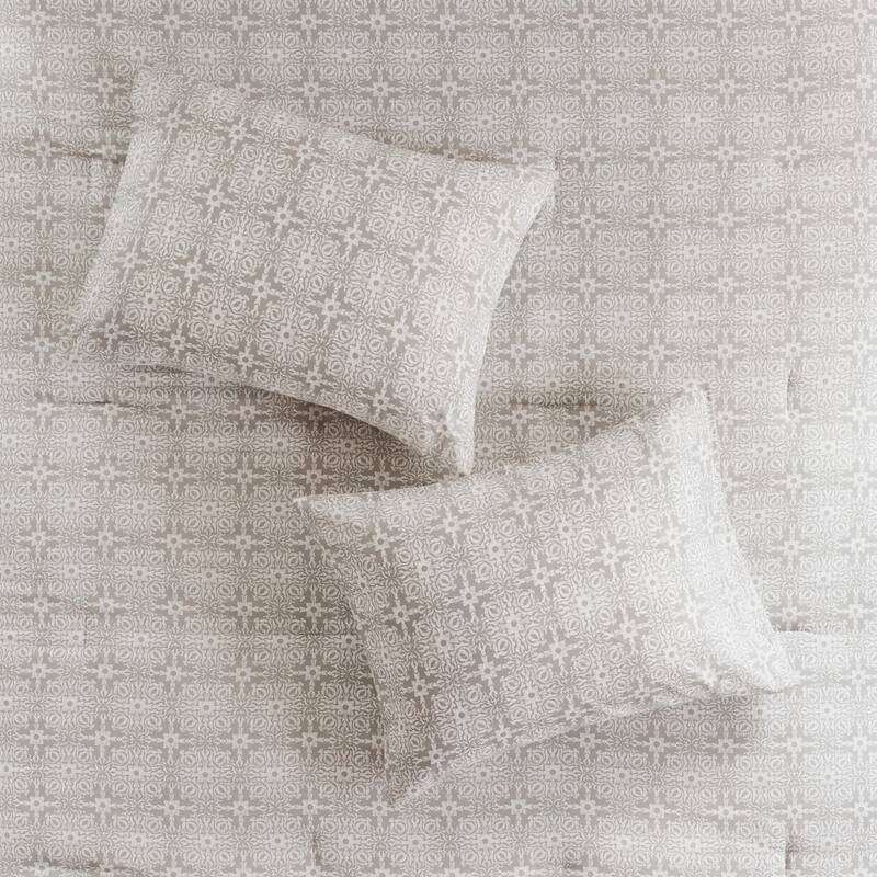 GDF Studio - Malia 6-Piece Embroidered Cotton Reversible Comforter Set