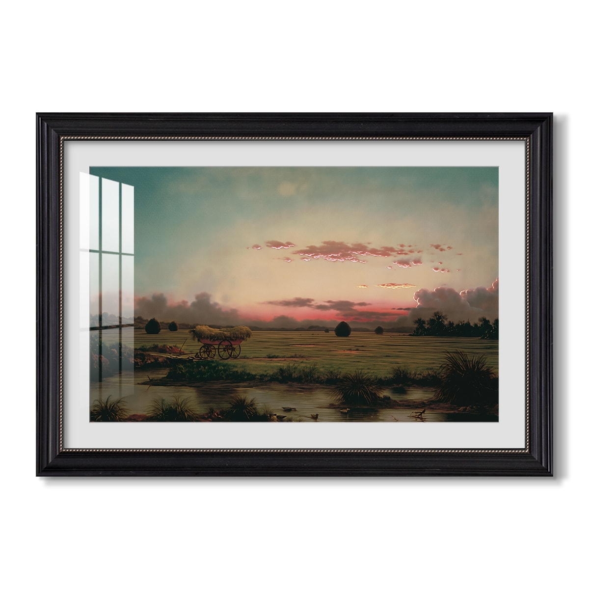 The Marshes at Rhode Island 1866-Martin Johnson Heade-Custom Framed Print