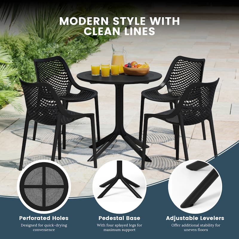 Frond and Form 4-Person Outdoor Round Dining Set