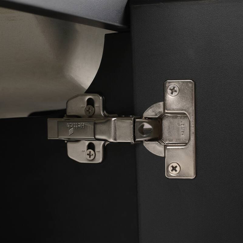Plywood Wall Mounting Bathroom Vanity Set in Black with Integrated Ceramic Sink