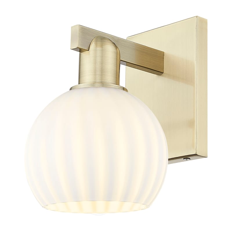 Innovations Lighting Endless Possibilities Arcadia - White Venetian - 1 Light 6" Sconce - Antique Brass