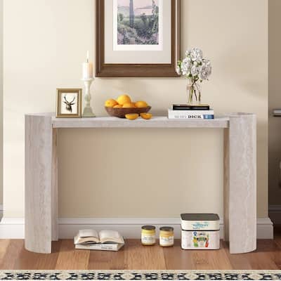 53.15" Modern Entryway Table Narrow Console Table with Curved Legs