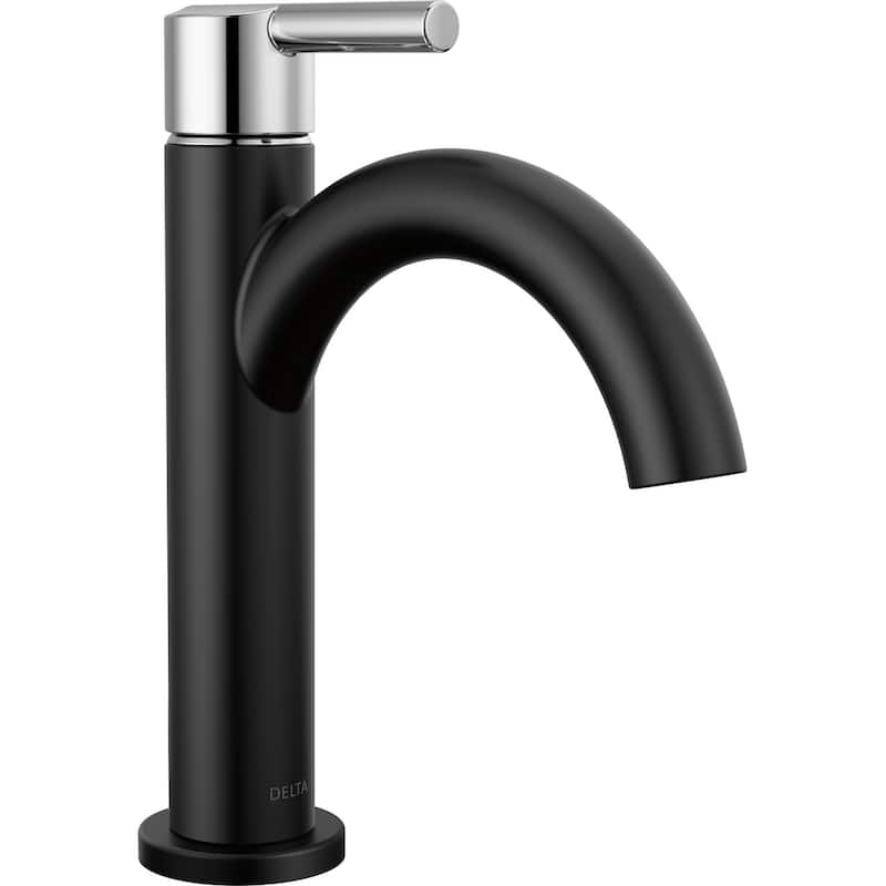 Delta Nicoli 1.2 GPM Single Hole Bathroom Faucet with Pop-Up Drain - Matte Black / Chrome