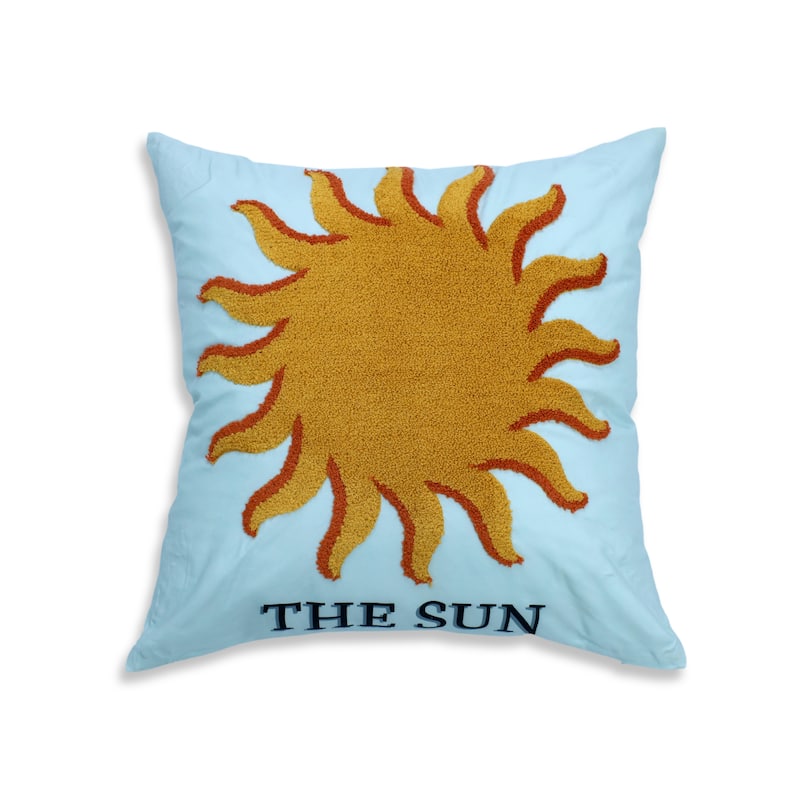 Lemon Tree Sun Square Blue/Yellow Decorative Pillow - 18"W x 18"L - Blue/Yellow