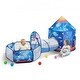 preview thumbnail 12 of 10, Multi Color Polyester 3 Piece Kids Play Tent Tunnel Set with Ball Pit - N/A
