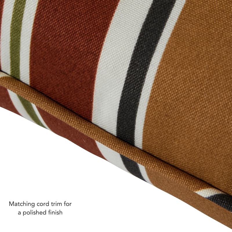 Brick Stripe Outdoor 24-inch x 24-inch Premium Deep Seat Cushion Set (Cushions Only)