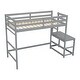 preview thumbnail 11 of 20, Aesthetic Twin Size High Loft Kids Bed with Ladder landing Platform,Safety Guardrails,Space-savin
