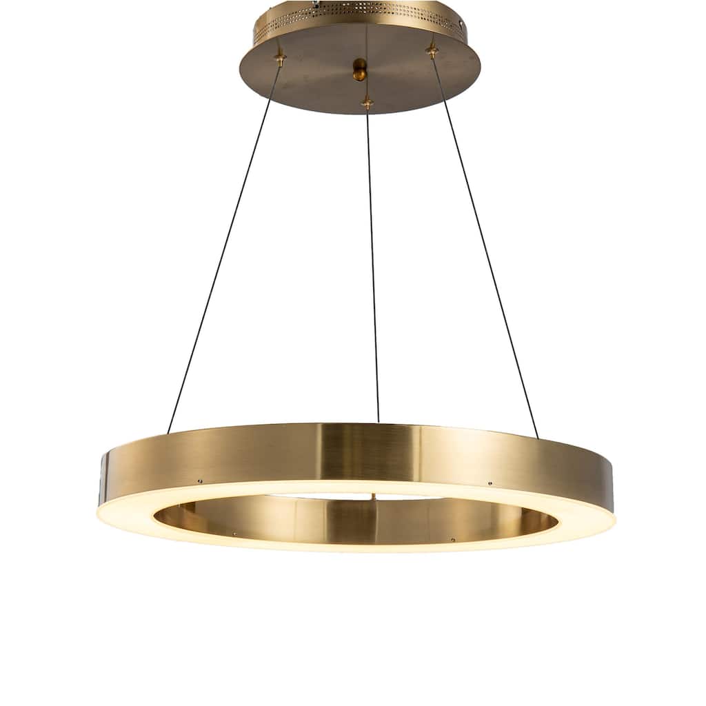 1-Light Gold LED Chandelier With An Acrylic Bottom Len