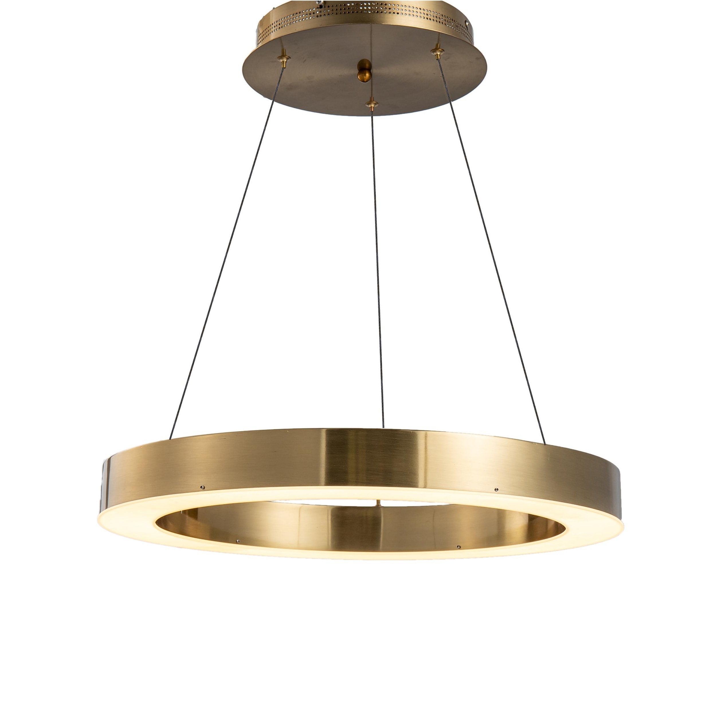 Transitional 1-Light Gold Hoop LED Chandelier - N/A