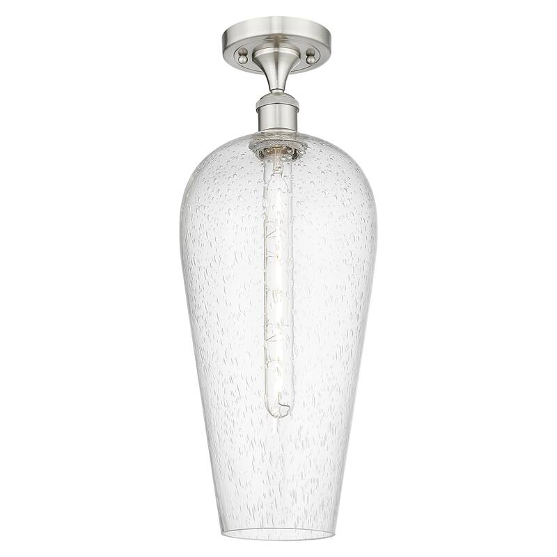 Innovations Lighting Endless Possibilities Ballston - Chelsea - 1 Light 8" Semi-Flush Mount - Seedy/Brushed Satin Nickel