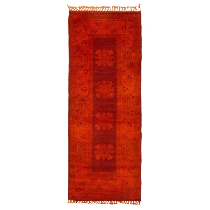 ECARPETGALLERY Hand-knotted Color Transition Burnt Orange Wool Rug - 2'8 x 7'1 - Burnt Orange - 2'8 x 7'1