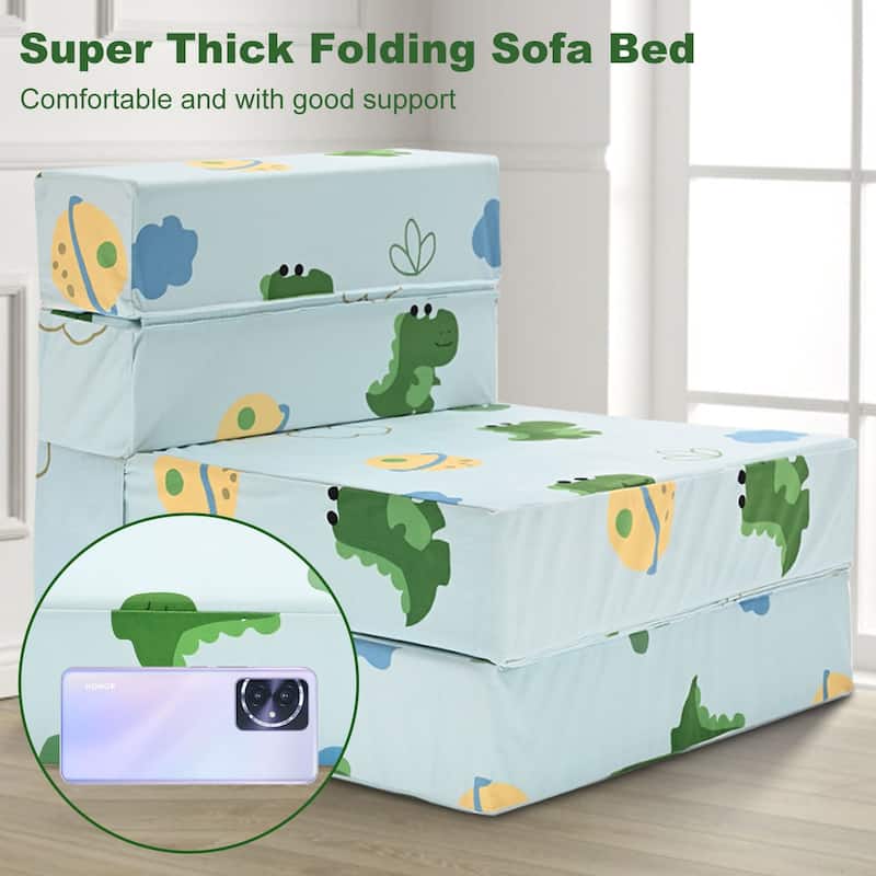 DoCred Kids Folding Sofa, Convertible Floor Mattress, Bed, Play Couch